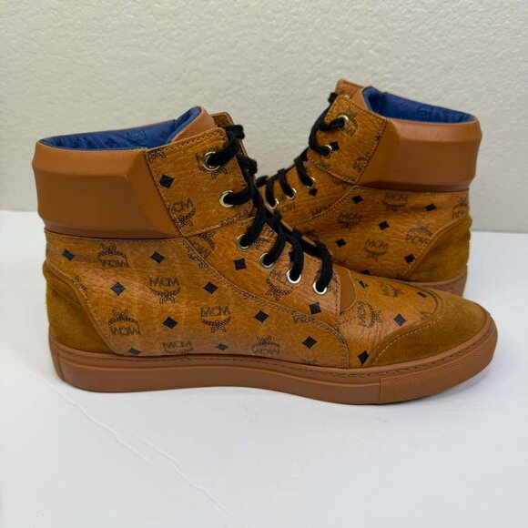 Mens MCM High-Top Visetos Cognac E.U. Size 43 U.S. Size 10.5 main image 5